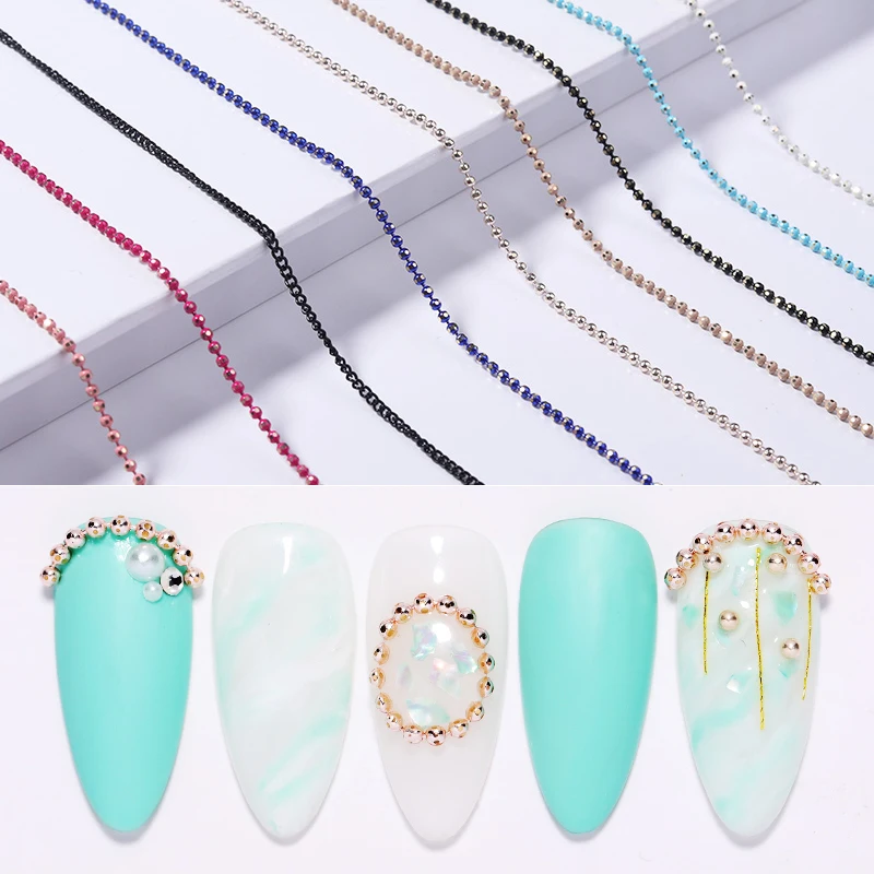 1 шт./пакет 3D украшение для ногтей металлическая цепочка красный синий черный