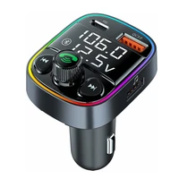 bluetooth fm transmitter for carradio aux adapter with dual screen display7 color backlit music player kit with handsfree cal