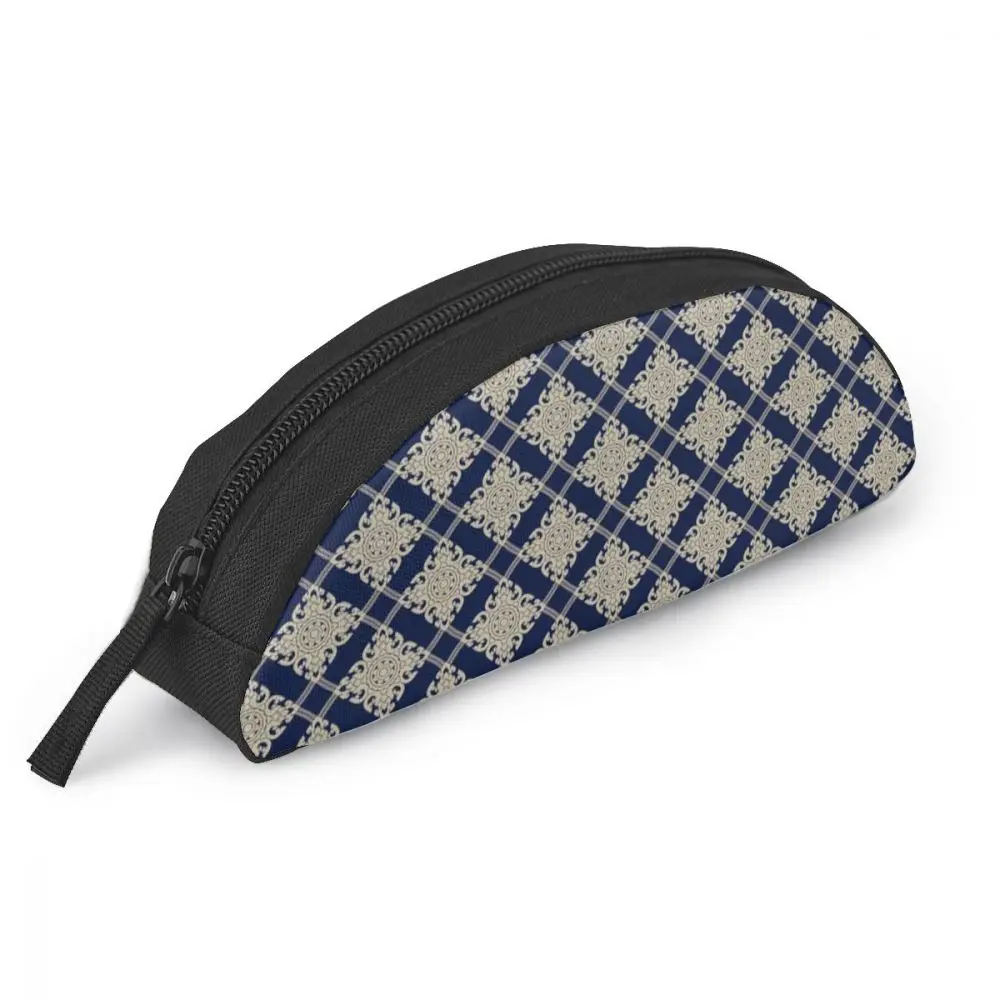 Женский пенал на молнии с синими звездами и цветами | Багаж сумки