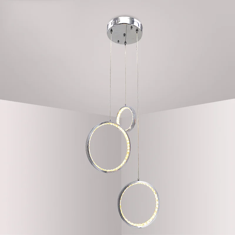 Современная светодиодная подсветильник лампа с 3 кольцами подвесные лампы для