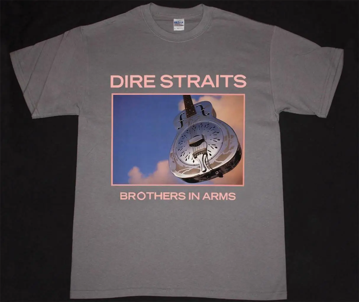 DIRE STRAITS BROTHERS IN ARMS MARK KNOPFLER ROCK NEW GREY CHARCOAL T-SHIRT |