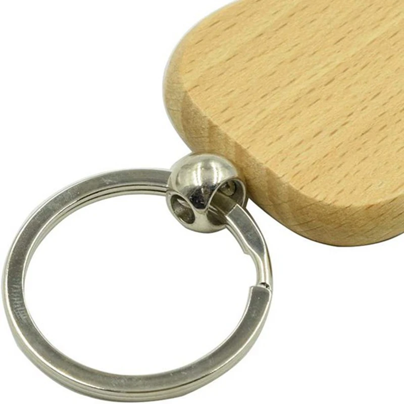 

100Pcs Blank Heart Wooden Key Chain DIY Promotion Keychain Keyring Pendant Tags Promotional Gifts
