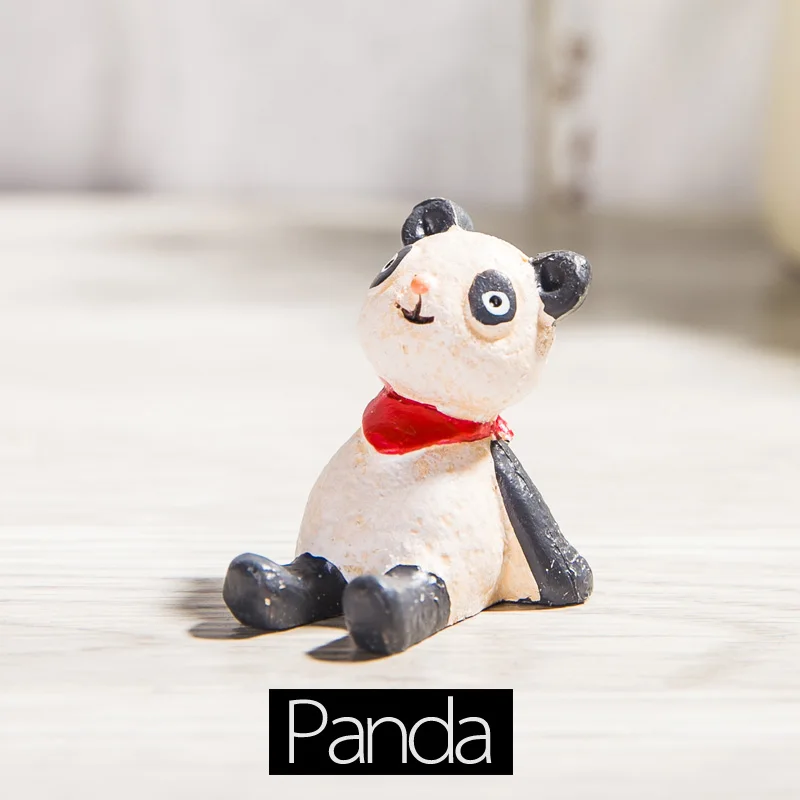 6.Panda Милые миниатюрные животные садовые полимерные животный мир, растение горшок украшения популярные вечерние украшения для дома аксессуары фигурки домашний декор - Цвет: 6.Panda