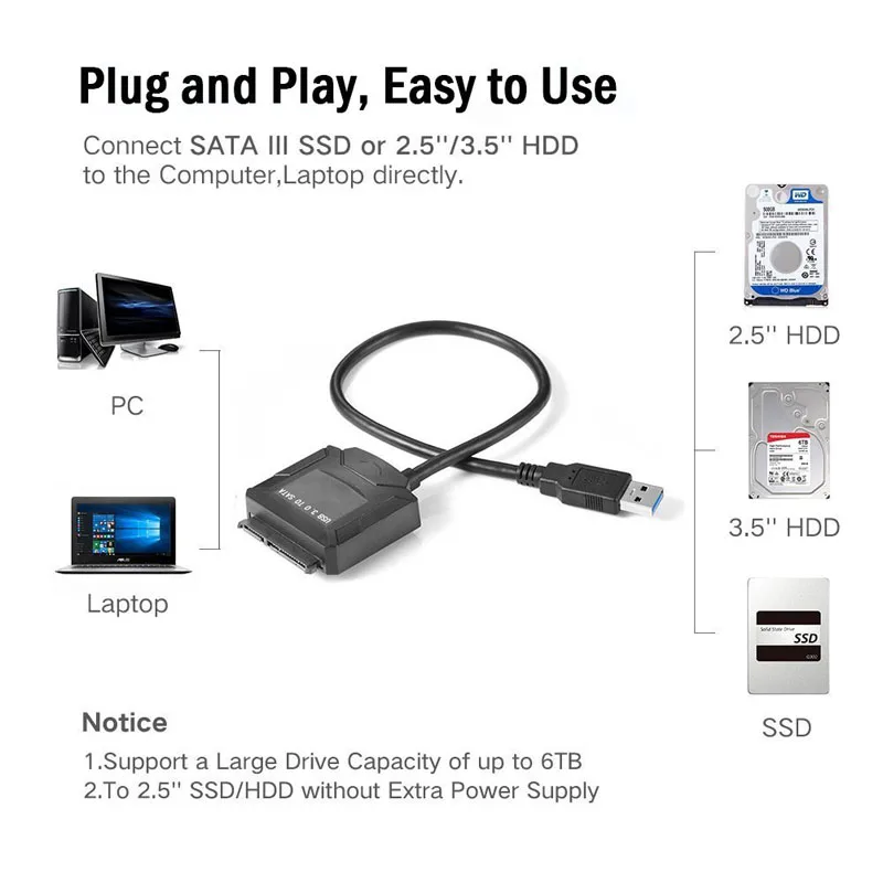 Адаптер USB 3 0 к Sata кабель конвертер для Samsung Seagate WD 2 5 HDD SSD адаптер|Компьютерные