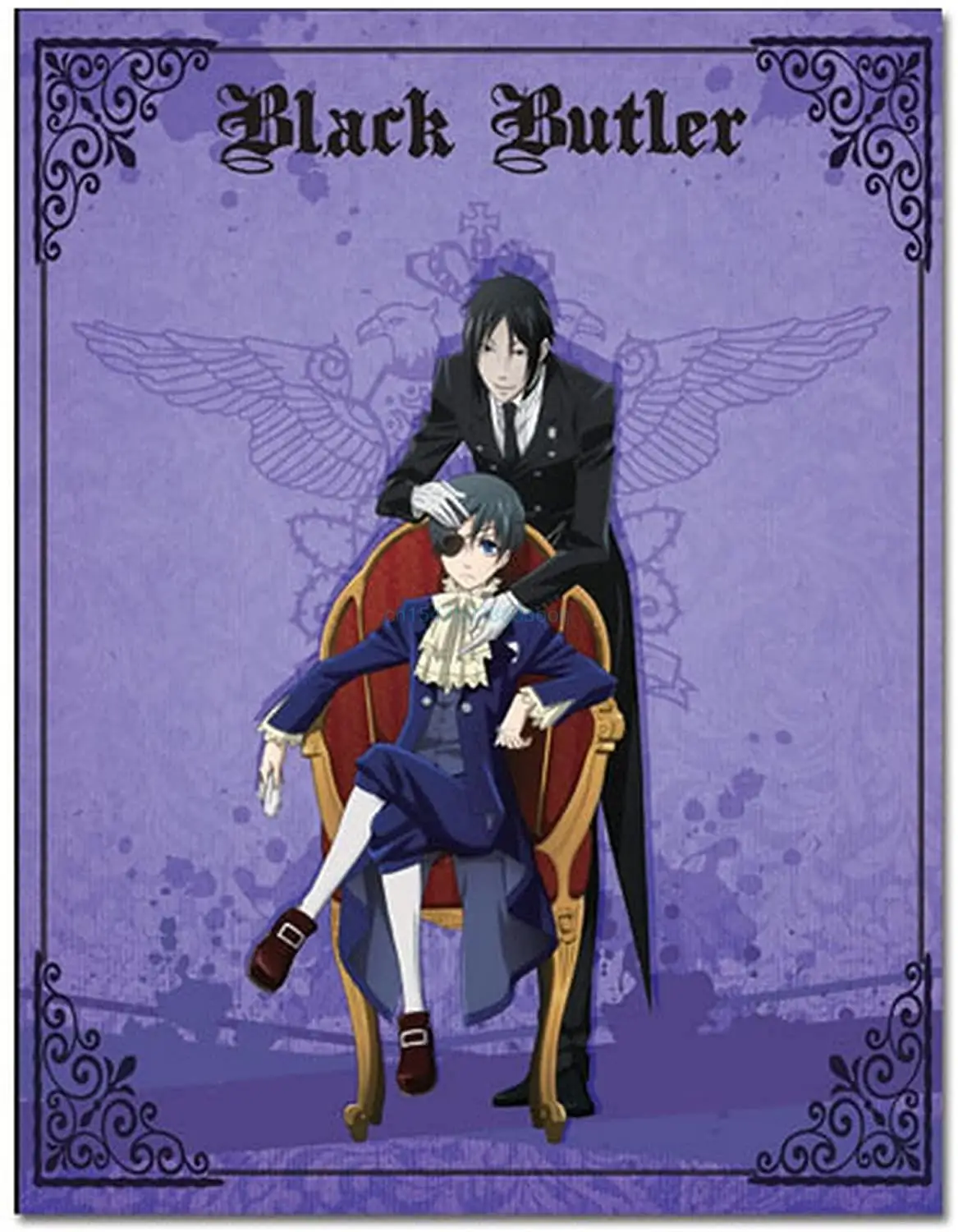 

Great Eastern Entertainment/Black Butler - Sebastian and CIEL Throw Blanket, One Size, Muti/Colored for bedroom