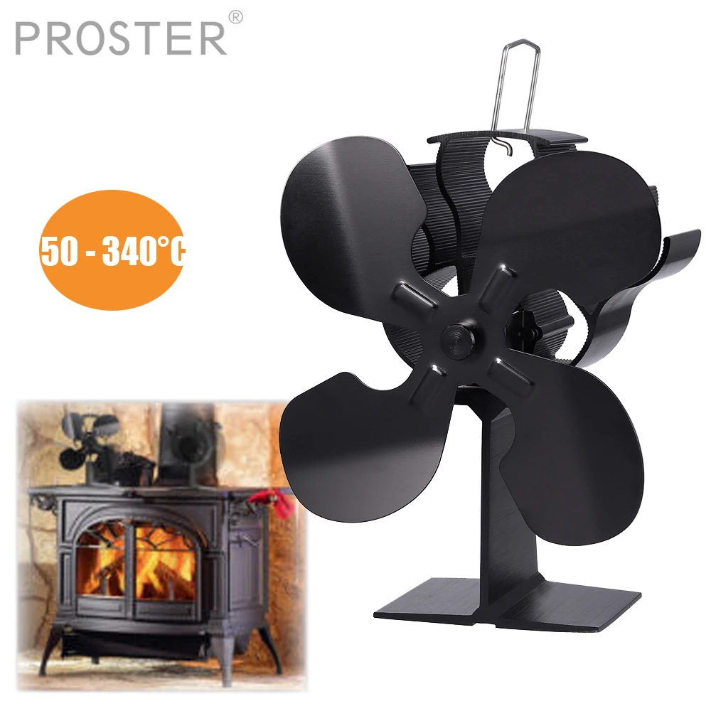 Proster 4 Лопастной вентилятор для печки с питанием от тепла Настольная горелка
