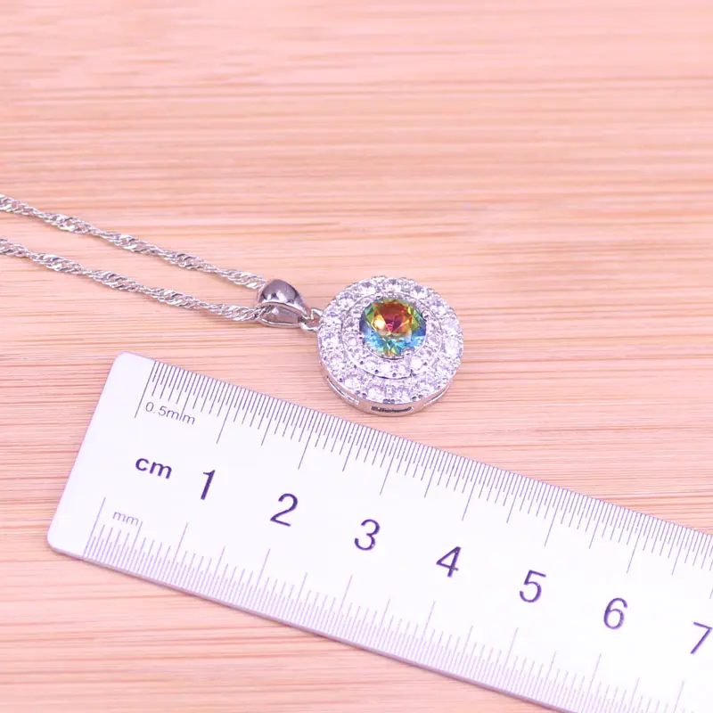 Risenj блестящие радужные кубические циркониевые серебряные 925 ювелирные изделия