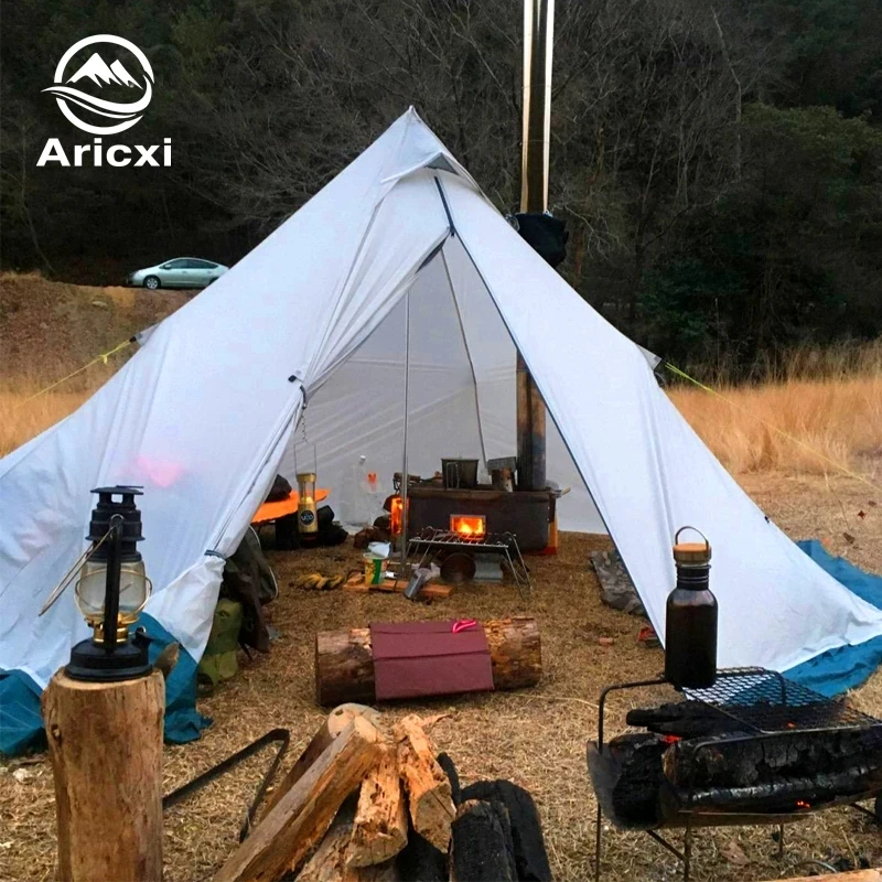 Ультралегкий походный вигвам Aricxi на 3-4 человек 20D Пирамидка из силикона большая