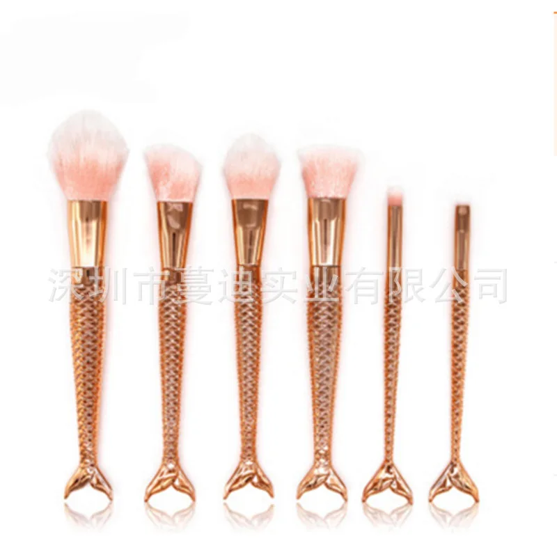 Professional Makeup brushes New Mermaid Foundation Eyebrow Eyeliner Blush Cosmetic Concealer Fish tail make up Tools | Красота и