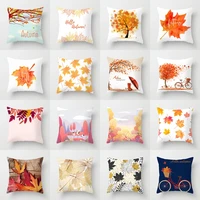 throw pillow covers autumn maple leaves leaf yellow colorful golden decor pillow cases home decorative 18x18inches cushion cover