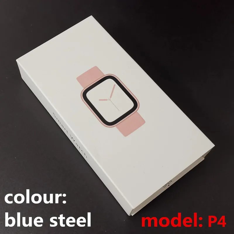 P4 blue steel Умные часы серии IWO 4 поколения 5 поколения часы 3 поколения часы Поддержка IOS Android W54/W34/I6/I2PRO/P4/QW21/Z7/W55/I7 - Цвет: P4 blue steel