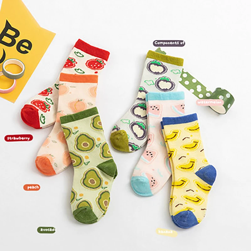 OKKDEY 3Pairs/Lot Unisex Lovely Cute Cartoon Kids Socks Combed Cotton Girl Boy Children Socks Infant Soft Cotton Socks Leg Warm