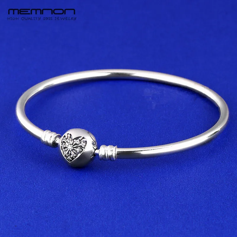 Memnon, много видов 925 пробы, серебряные Изящные ювелирные Браслеты с сердечками, браслет с застежкой, сделай сам, подходят для женщин, YSZ008