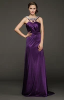free shipping 2016 new fashion brides maid dresses plus size vestidos formales floor length purple long beaded evening dresses