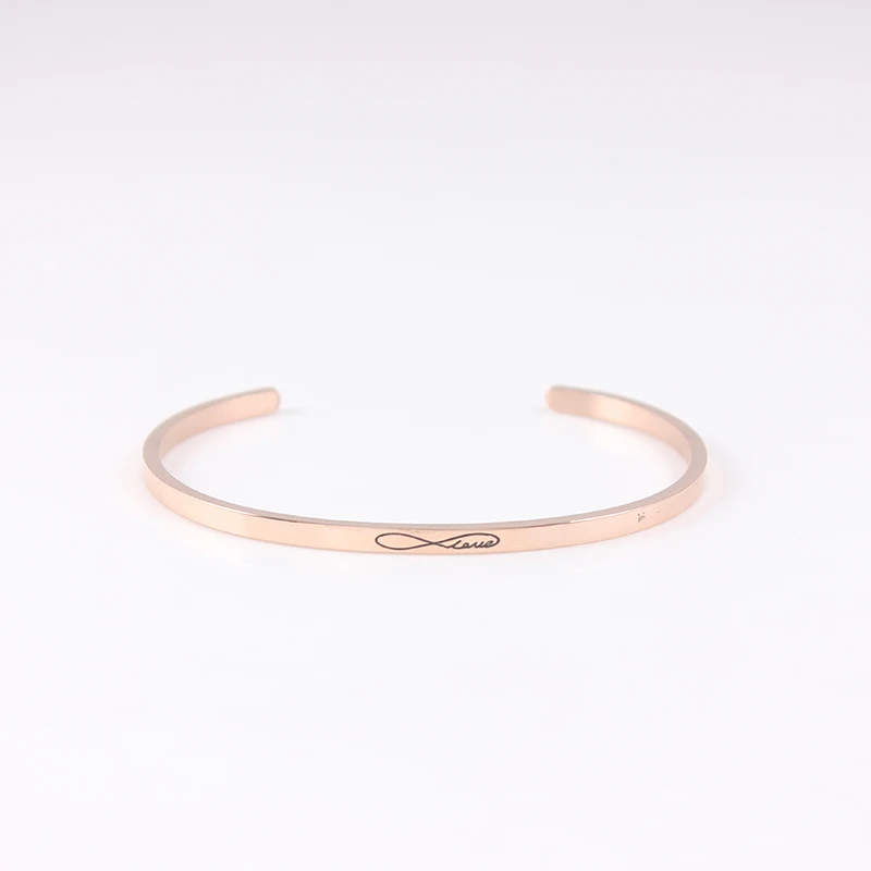 Лидер продаж 2021 Браслет-манжета из нержавеющей стали цвета розового золота с