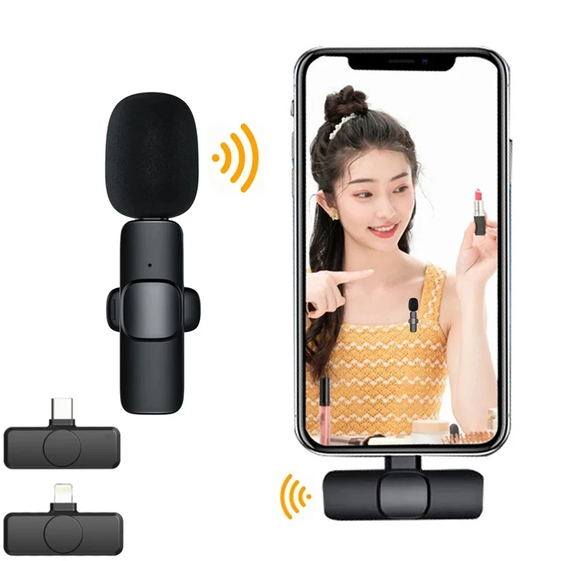 

Новый беспроводной петличный микрофон, портативный микрофон для записи аудио и видео для IPhone, Android, живая игра, Фотокамера