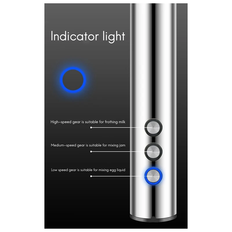 

HOT-USB Electric Milk Frother 3 Speeds Cappuccino Coffee Foamer 3 Whisk Handheld Egg Beater Hot Chocolate Latte Drink Mixer