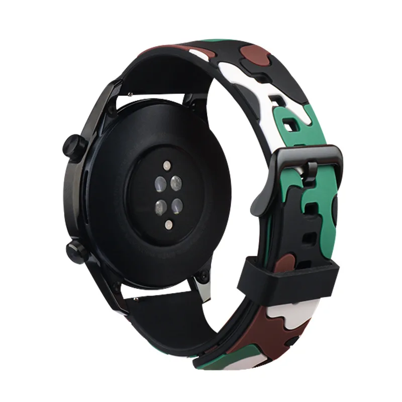 

20/22mm Camouflage silicone band For Samsung Galaxy Watch Active 2 strap Bracelet Watchband for Galaxy Watch 3 46mm Gear S3 stra