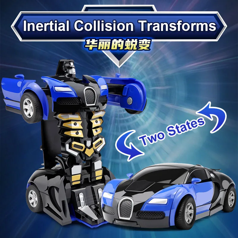 

2 in 1 Inertial Collision Transformation Robot Children and Boys Gifts Outdoor Sports Deformation Autobots Model Toy Christmas P