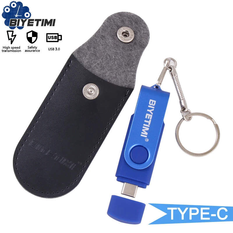

Флэш-накопитель Biyetimi usb Type-c на 64 ГБ, OTG 3,0, 128 ГБ, флэш-накопитель на 256 ГБ с реальной емкостью, usb флэш-накопитель для телефона, ПК