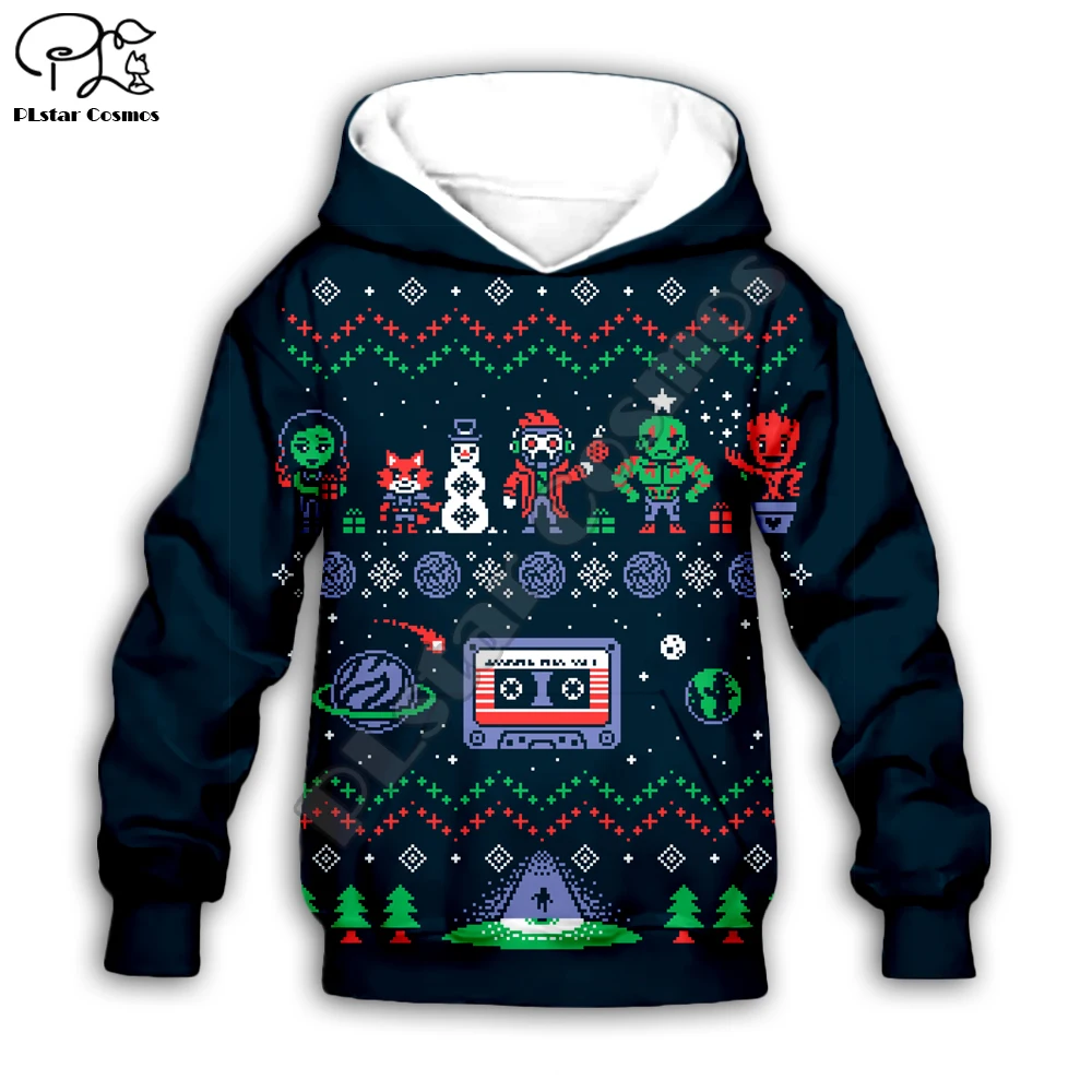 Детская толстовка с капюшоном и 3D-принтом Санта Клауса детский пуловер