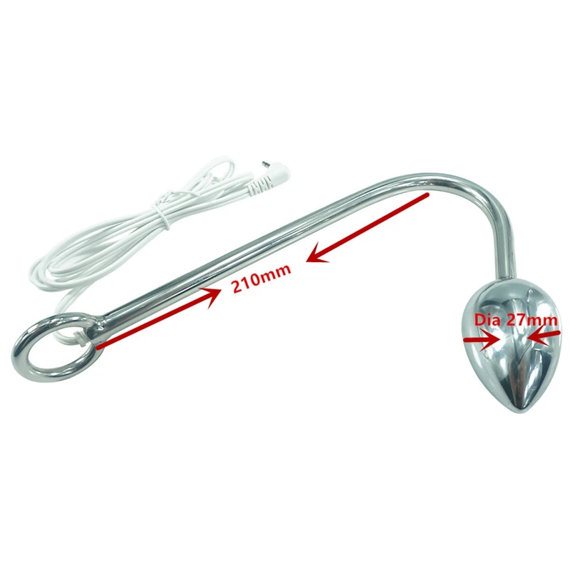 Анальный крючок из нержавеющей стали для массажа простаты с электрошоком |