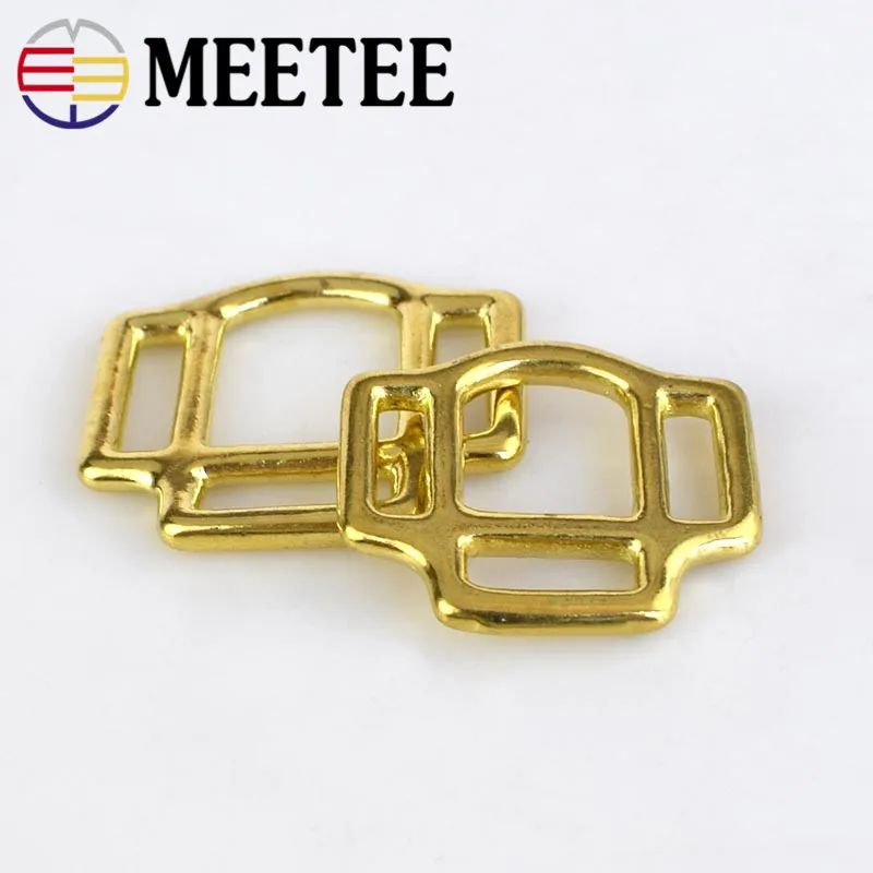 Meetee 2/8 шт. сумки из чистой меди пряжка с Трехходовой латунной пряжкой кожаный