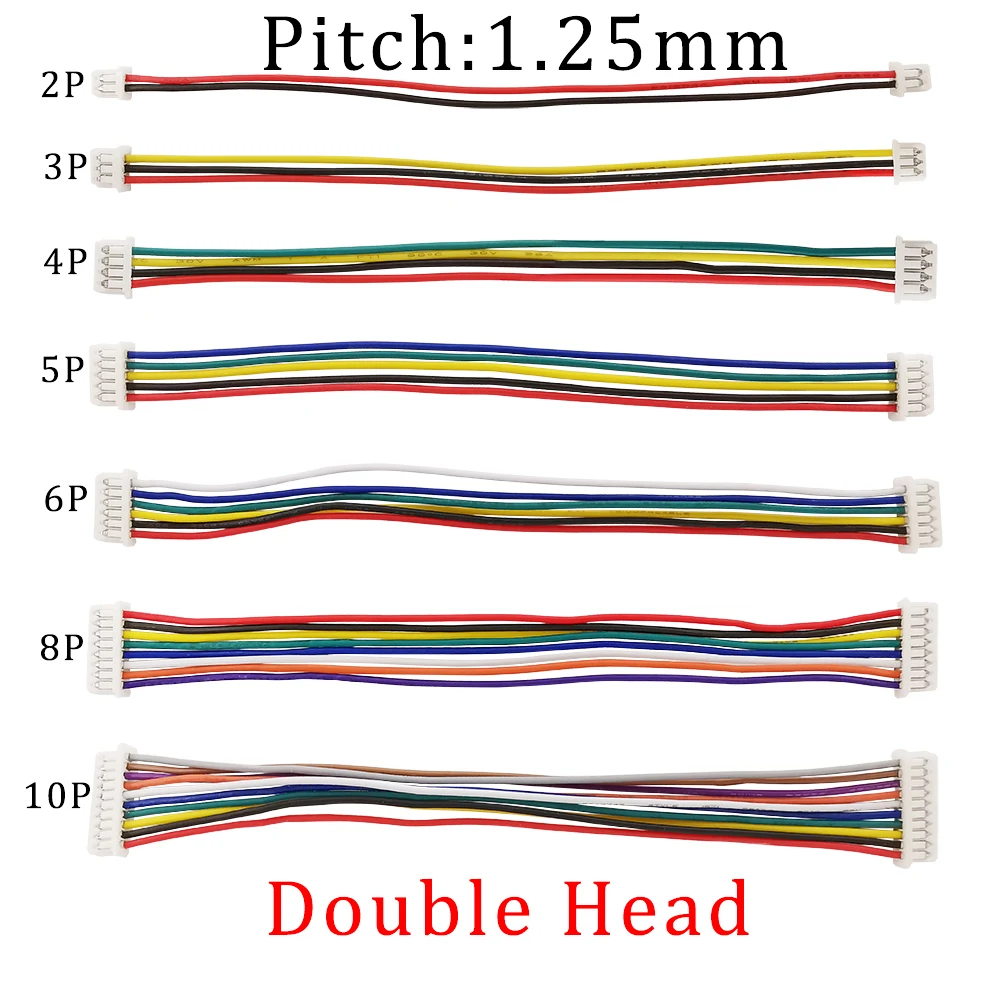 

5/10Pcs Micro JST 1.25mm Female to Female Plug Electronic Wire Connector With 28AWG Cable 1.25mm Pitch Double Head JST Terminals