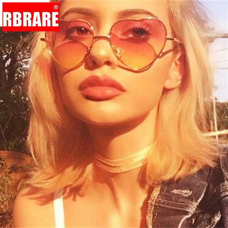 RBRARE, розовые солнцезащитные очки в форме сердца, металлические, для женщин, фирменный дизайн, модные, любовь, очки для девушек, металлическая в форме сердца, океанские солнцезащитные очки