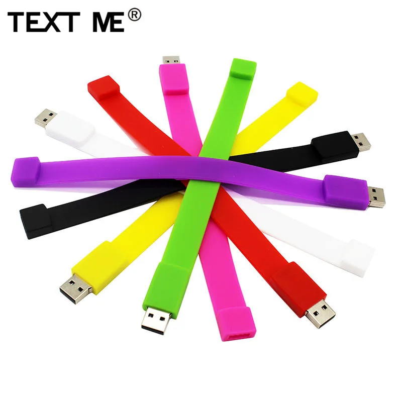 USB флеш накопитель TEXT ME usb 2 0 10 цветов 64 ГБ разные браслеты 4 8 16 32 ГБ|USB