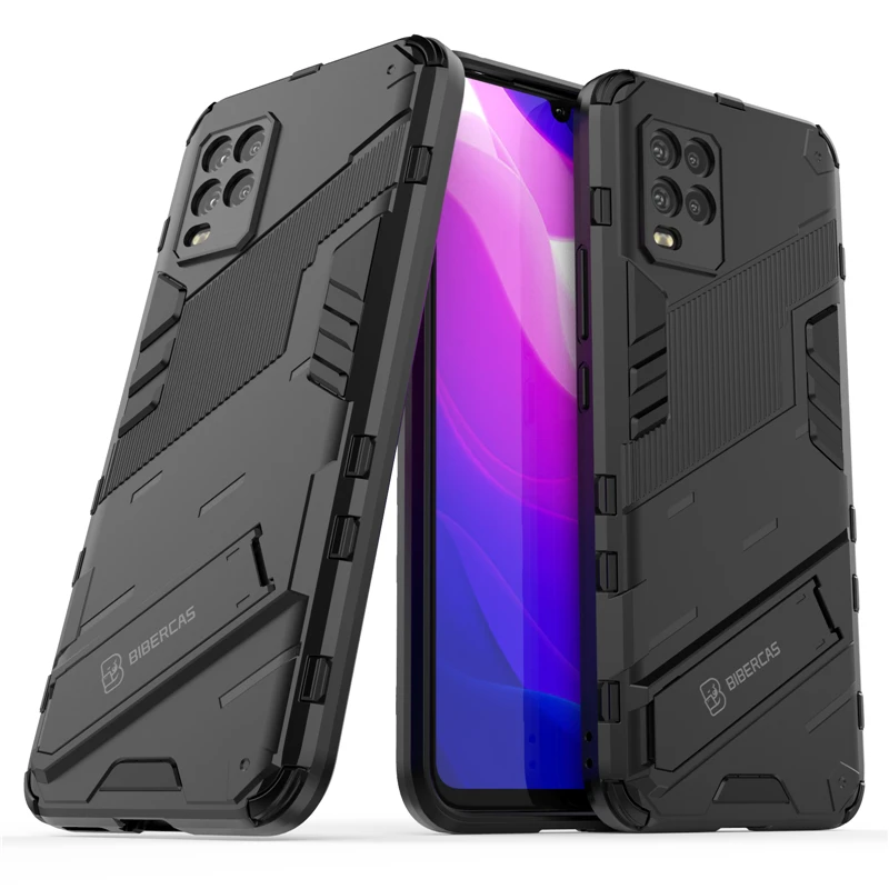 Coque renforcée avec support de téléphone pour Xiaomi  compatible Mi 10 Lite  5G  11T Pro  10  11