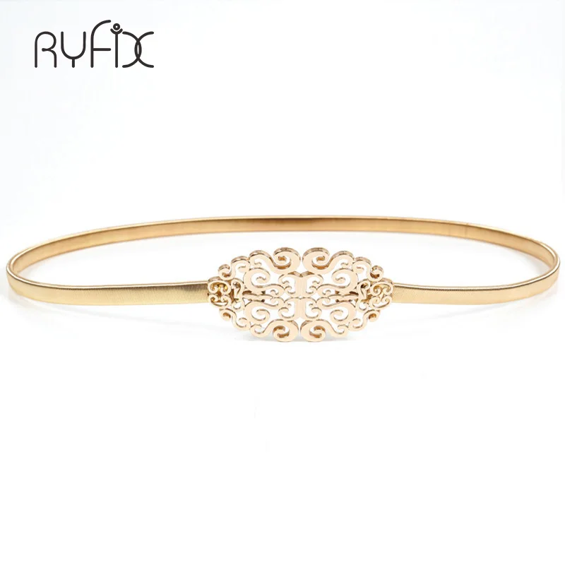 Цветочный Пояс для женщин металлический эластичный пояс с цепочкой модное