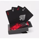 Игральные карты, водостойкие, пластиковые, ПВХ, набор для покера, черные игральные карты, водостойкие карты подарок, прочное качество покера