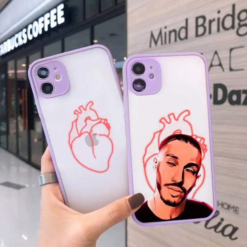 

PNL QLF Phone Case For iPhone 12 11 Mini Pro XR XS Max 7 8 Plus X Matte transparent Purple Cover