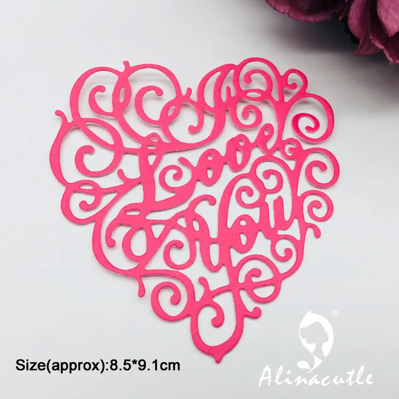 Металлическая высечка милое сердце День Святого Валентина сделай сам
