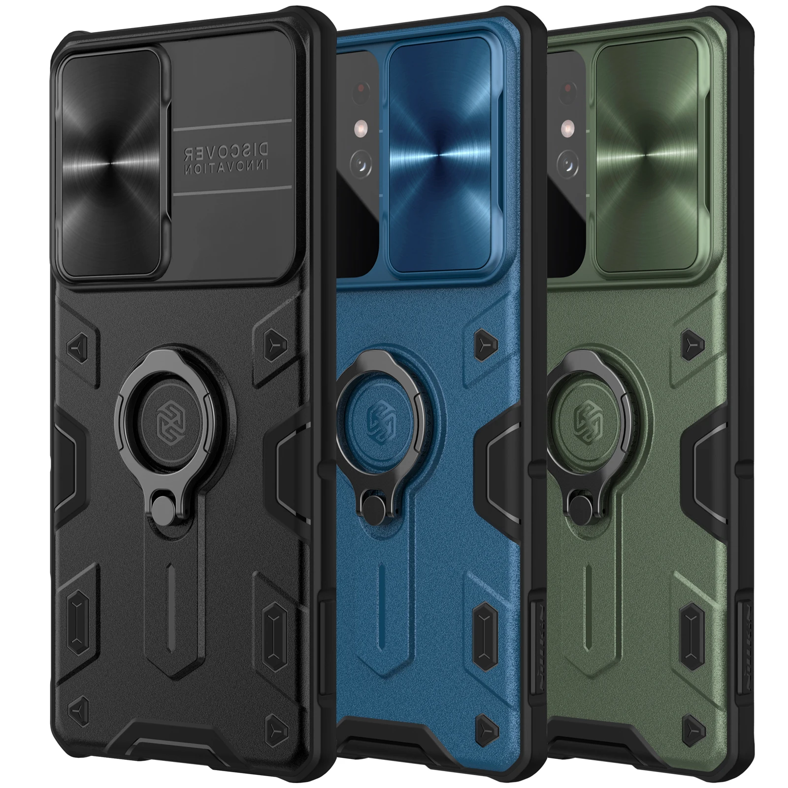 

For Samsung Galaxy S21 Ultra Cover NILLKIN Slide Cover Camera Protection Shockproof Bumper with stand for smausng S21 plus case