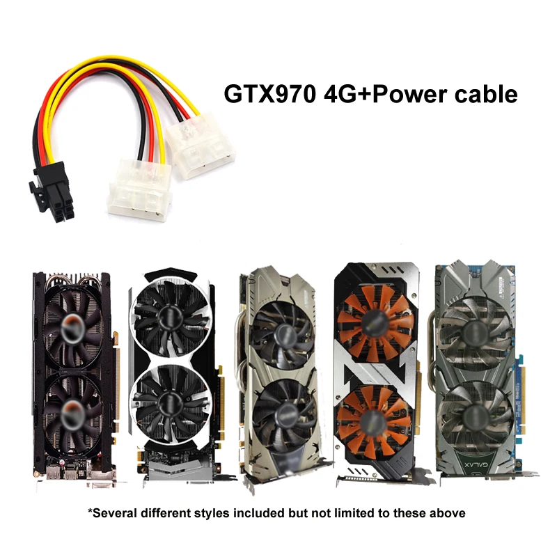 Графический процессор с 6-контактным 8-контактным кабелем питания GTX760 GTX950 GTX960