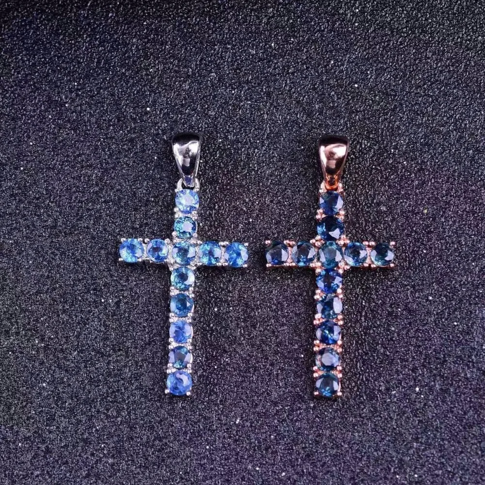 Винтажное ожерелье с крестом из драгоценных камней 12 шт. 3 мм 1.5ct натуральный