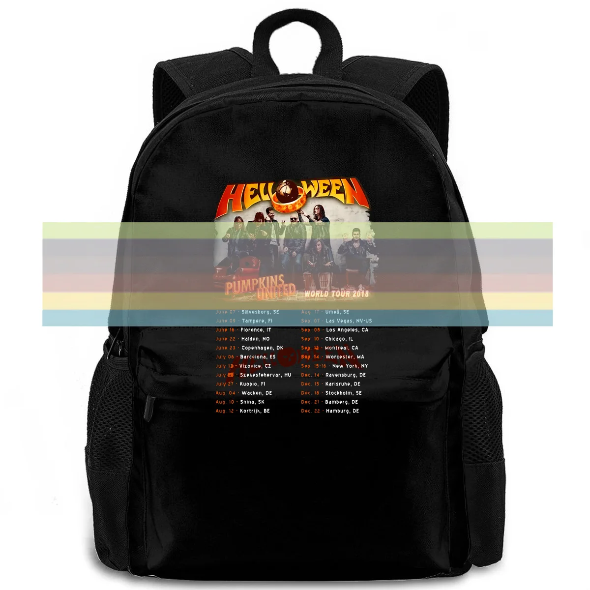 

Helloween Pumpkins United World Tour Dates Black Print women men backpack laptop travel school adult student