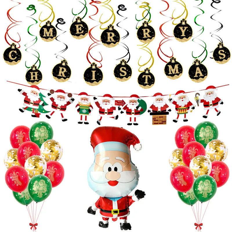 

1set/2020 Merry Christmas Santa Clause Foil Balloon Xmas Happy New Year Party Decoration Supplies