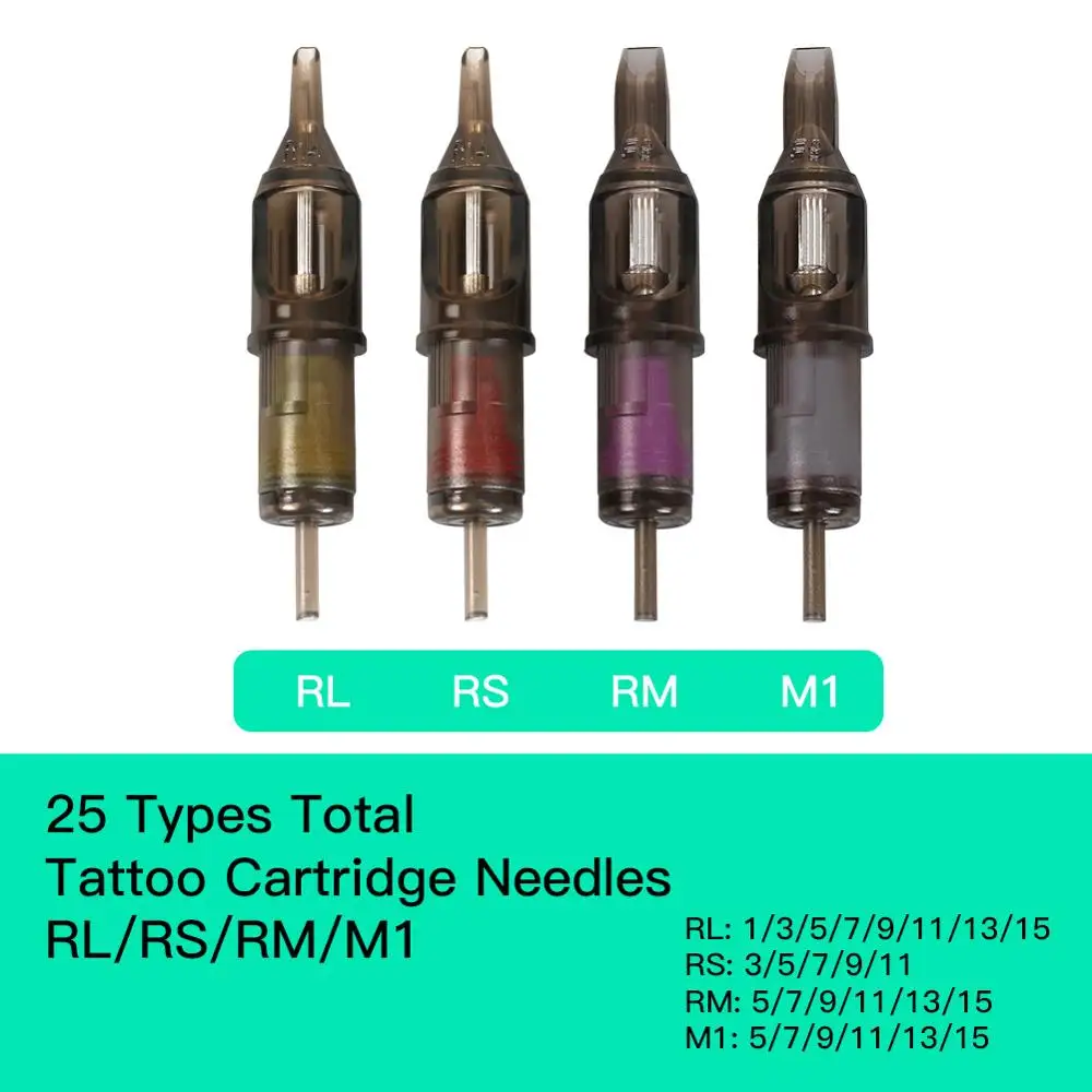 50x одноразовые иглы татуировки картридж стерилизованный круглый шейдер 5RS 7 9M1 13