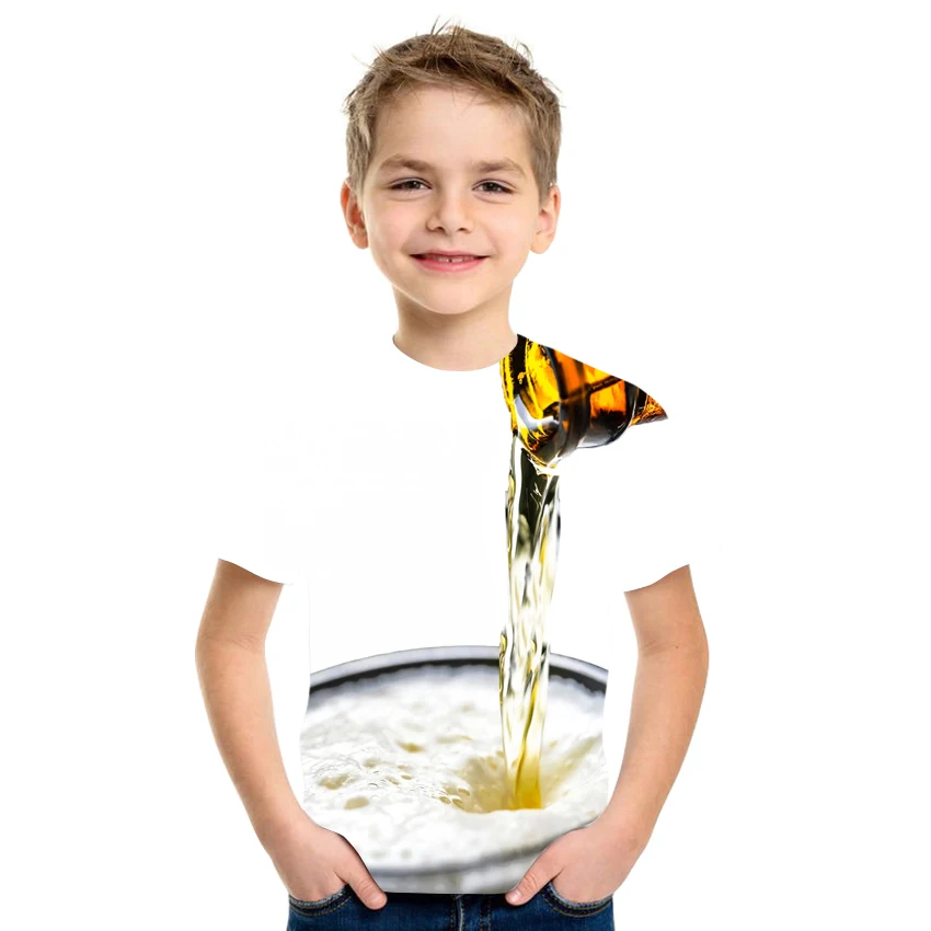 

2021 Boys Casual T-shirt 3D Printing Hip Hop Style Cool Pattern 4T-16T Size