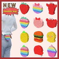 2021 new pineapple fruit shoulder bags push bubble toy autism pop stress reliever toys children learning anti stress fidget toys