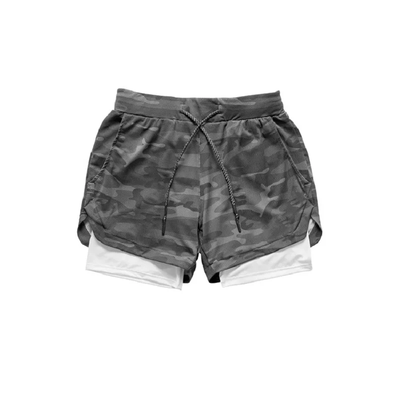 

Running Camo Shorts Men 2 In 1 Double-deck Quick Dry Gym Sport Shorts Fitness Jogging Workout Shorts Men Sport Shorts