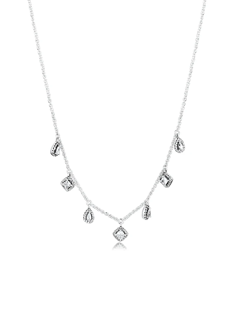 Геометрических фигур ожерелья & Подвески с множеством кругов из серебро