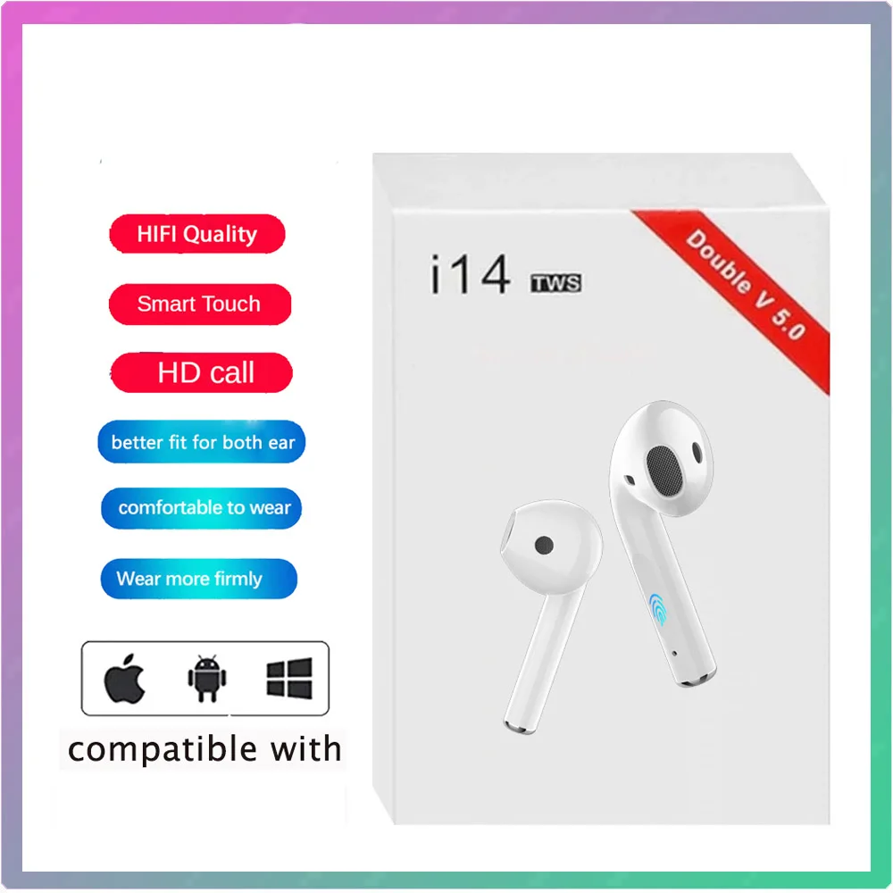 

i14 TWS Original Bluetooth Headphones Headsets Gaming Handfree for Smart Phone Xiaomi iPhone PK i7 mini i11 i12 i15 i16 i18 i30