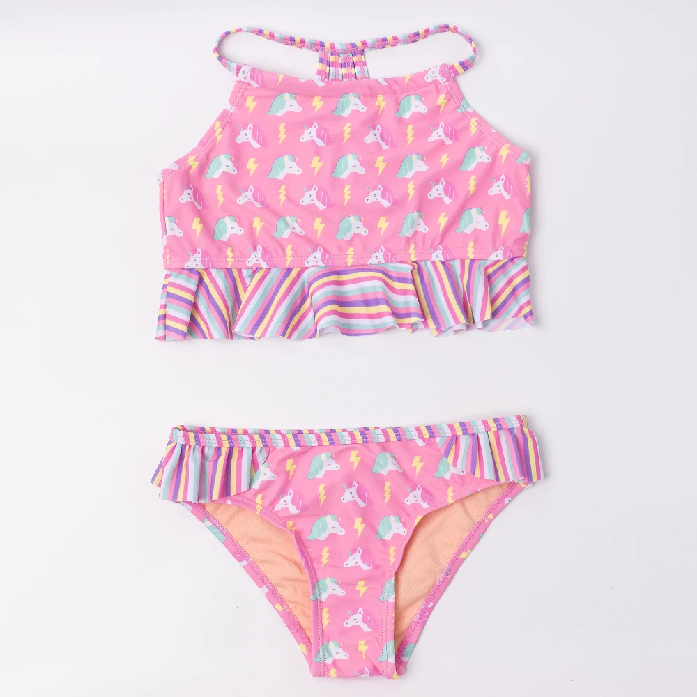 Бикини для девочек 2-8 лет разные модели детский купальник с оборкой летний