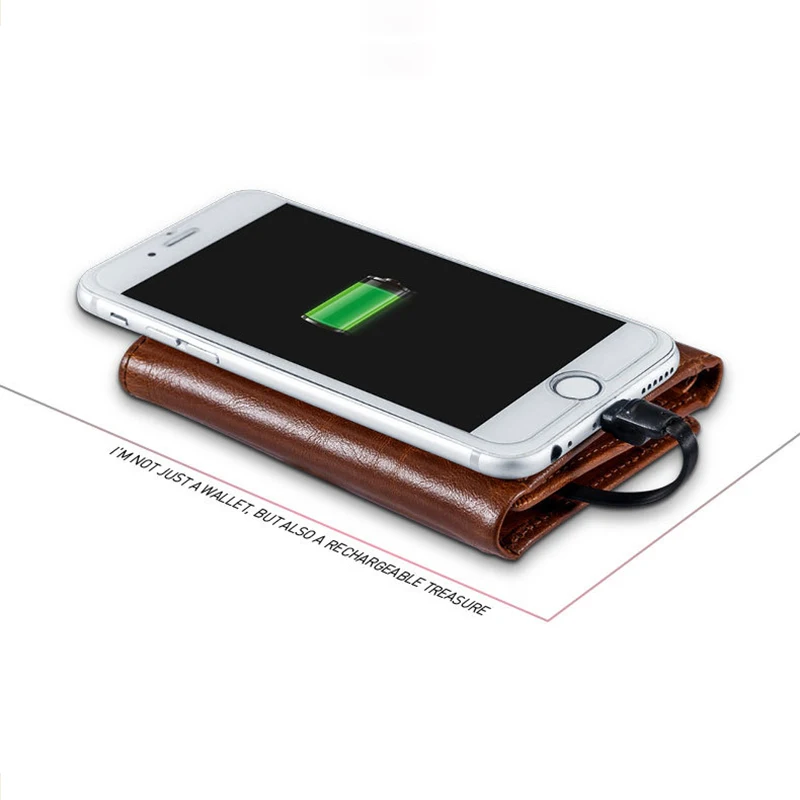 Дропшиппинг Новый мужской женский Умный кошелек с USB для зарядчика Ipone Android