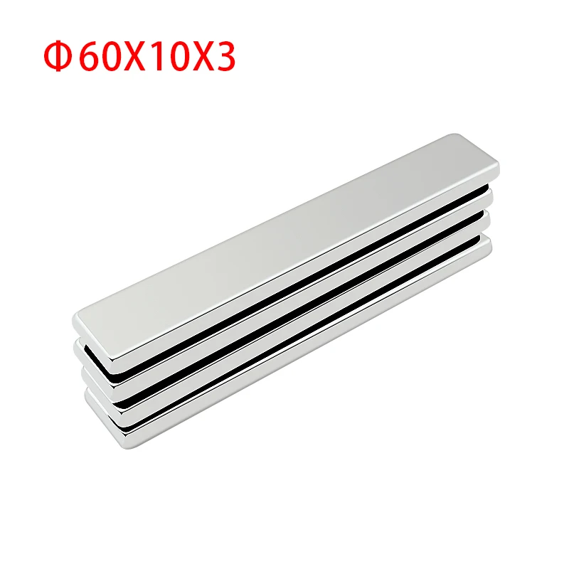 

Super Strong Powerful Neodymium Magnet Strip 60x10x3mm Big Rectangle Magnet Permanent Rare Earth Magnets Imanes Magnetic Bar