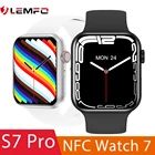 Serie 7 Smartwatch NFC Звонок по Bluetooth Пользовательские циферблаты смарт часы мужские женские 2021 Беспроводное зарядное устройство Voice Assistant PK W27 W37 Pro
